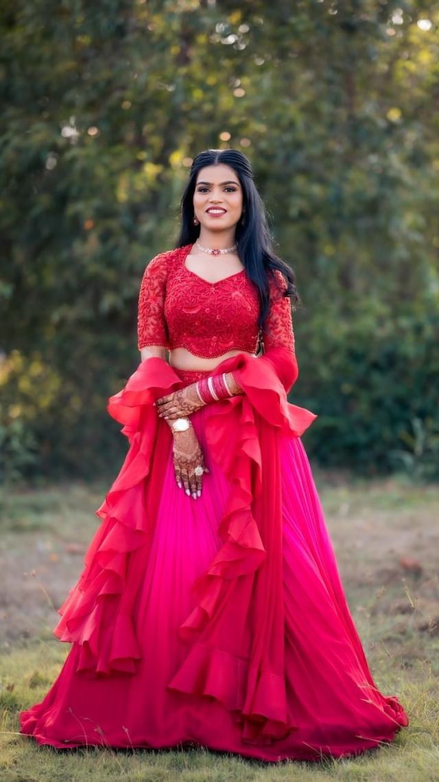 Our gorgeous client dikshabhagat410 absolutely adorned this Signature Ombre Lehenga Set which was cu