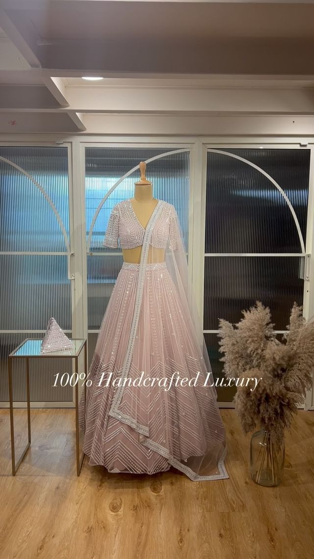 100% Handcrafted luxury nayantaara 
‘Crystal Lehenga’ made with Beautiful Beads, Pattis, Cutdana, Se