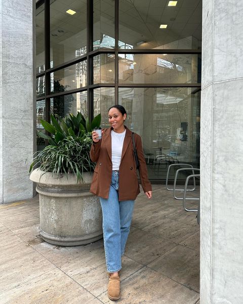 styling the â€˜just stepped out double breasted blazerâ€™ from shopandraofficial ðŸ¤Ž the perfect wa