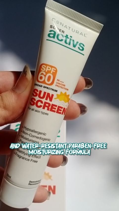 Co-natural Sunscreen âœ¨

ðŸ’«Hypoallergenic 
âœ¨Water resistant 
âœ¨No white cast 
ðŸ’«Paraben free