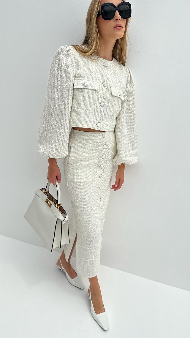 NEW IN - introducing Adriana separates, featuring our most wanted scallop edging in a soft tweed | S