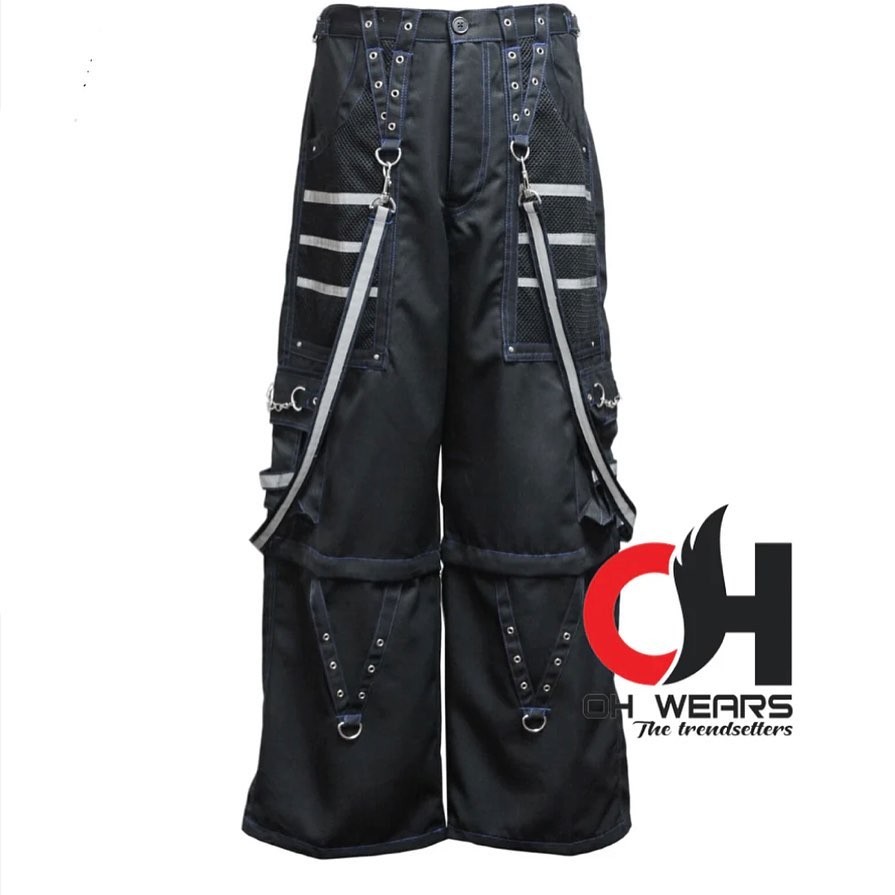 Gothic handmade Bondage Reflective Men Pant 6 pockets Punk Rock Pant 


