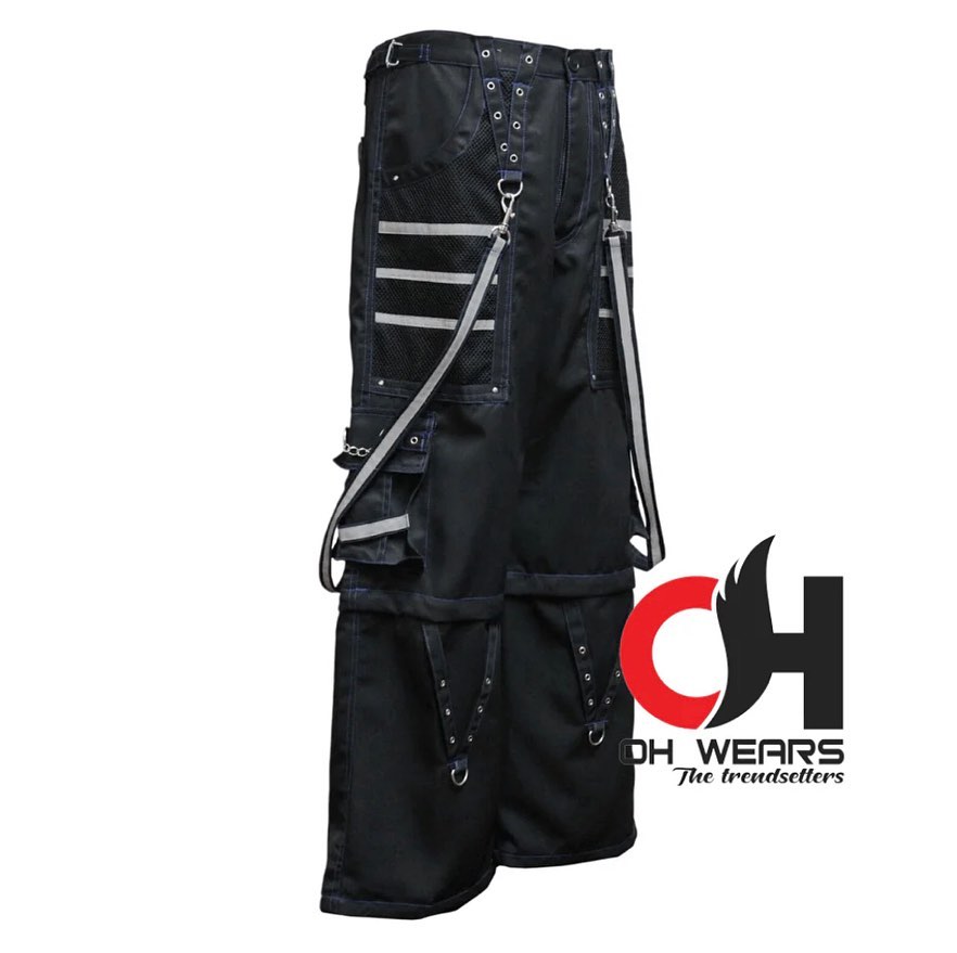 Gothic handmade Bondage Reflective Men Pant 6 pockets Punk Rock Pant 

