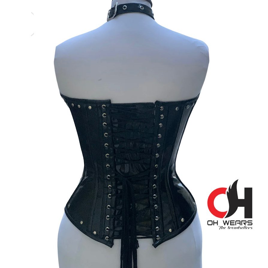 Victorian Vintage Bustier Underbust Steel Boned Buckle Black Pvc Corset

All range of colors and cus
