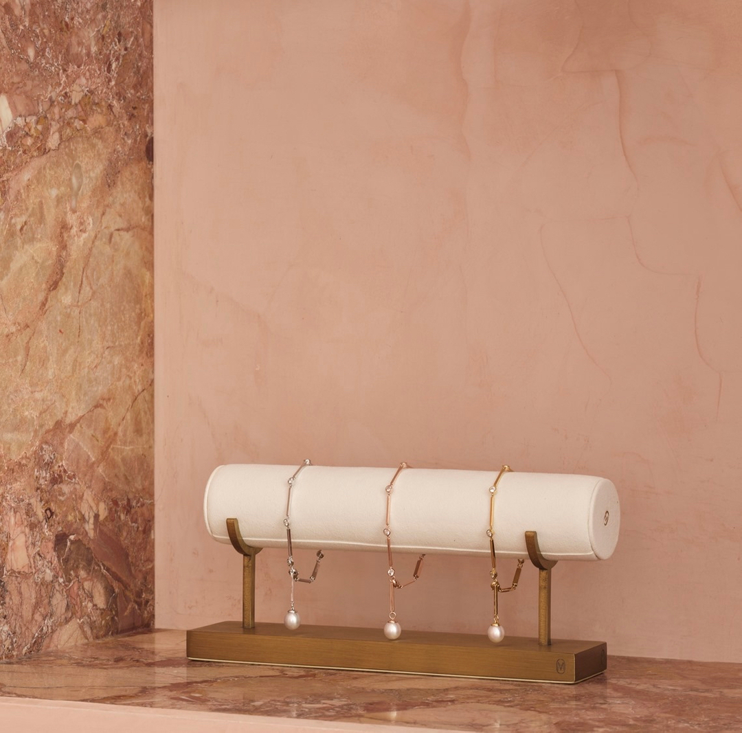 Our Ellie Bracelet is crafted in 18k Gold Vermeil and White Sapphires between Sleek Gold Bars.