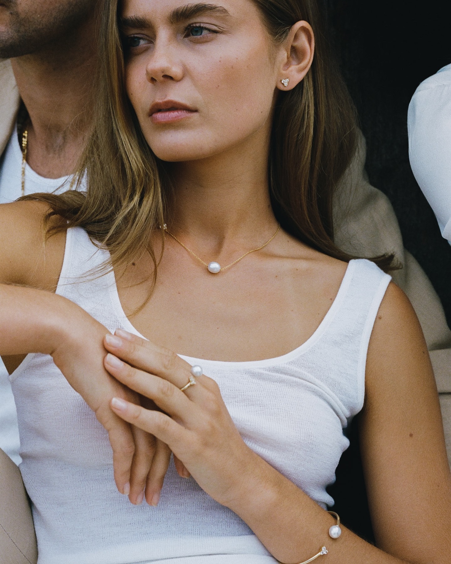 The Saskia set. South Sea Pearls & White Sapphires to symbolize elegance and refinement.
