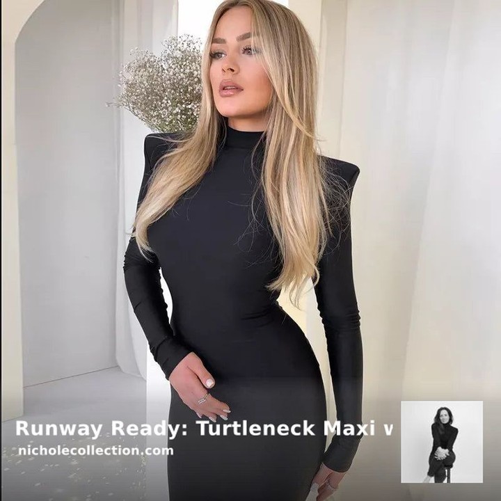 👜✨🔥 Runway Ready: Turtleneck Maxi with Shoulder Flare - Clearance 🔥⎆ ⎆ Only $49.99 right now ⎆ ► 