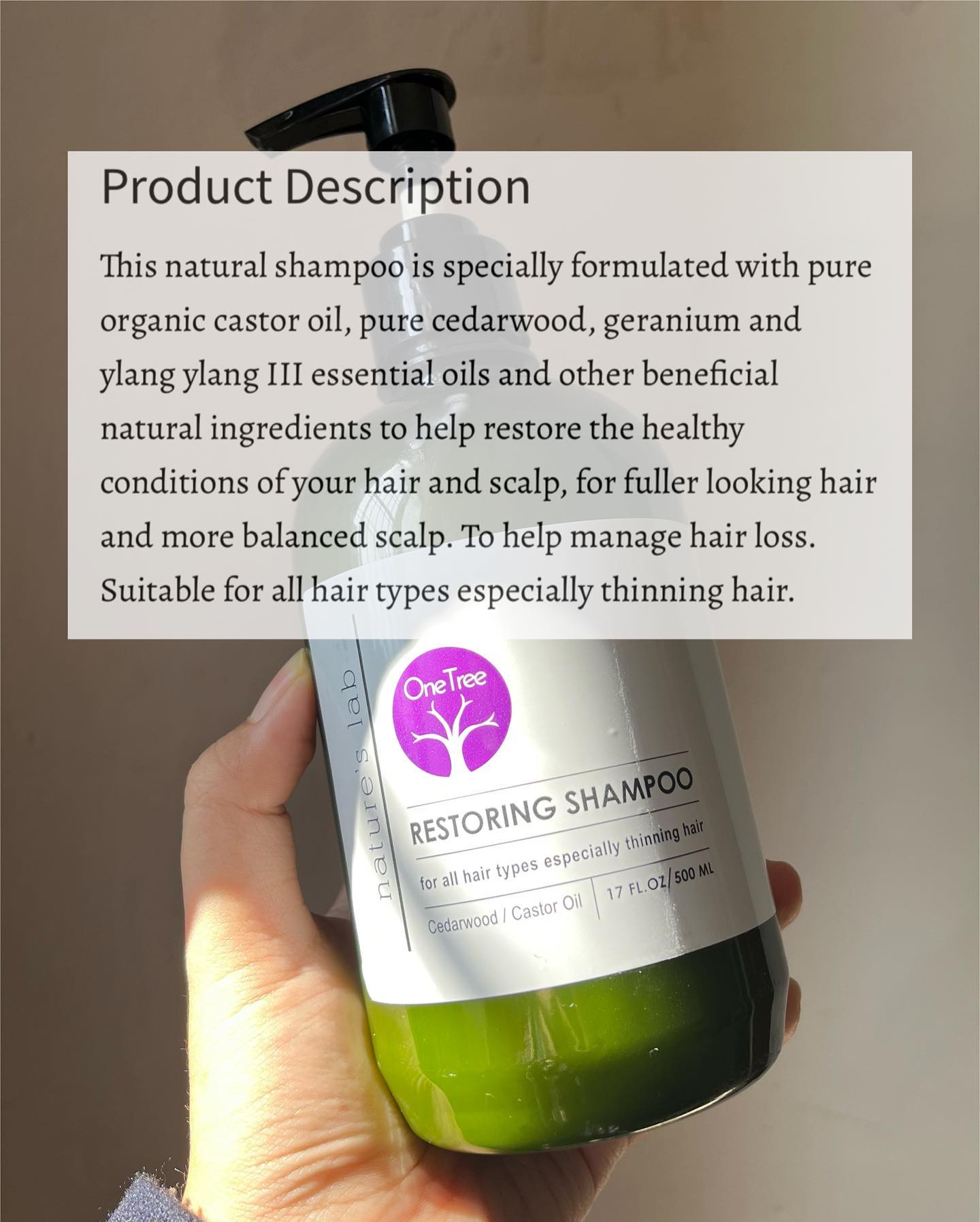 Natureâ€™s Lab One Tree Restoring Shampoo 500ml PAO 6M 

Have use this more than 4 times and the res