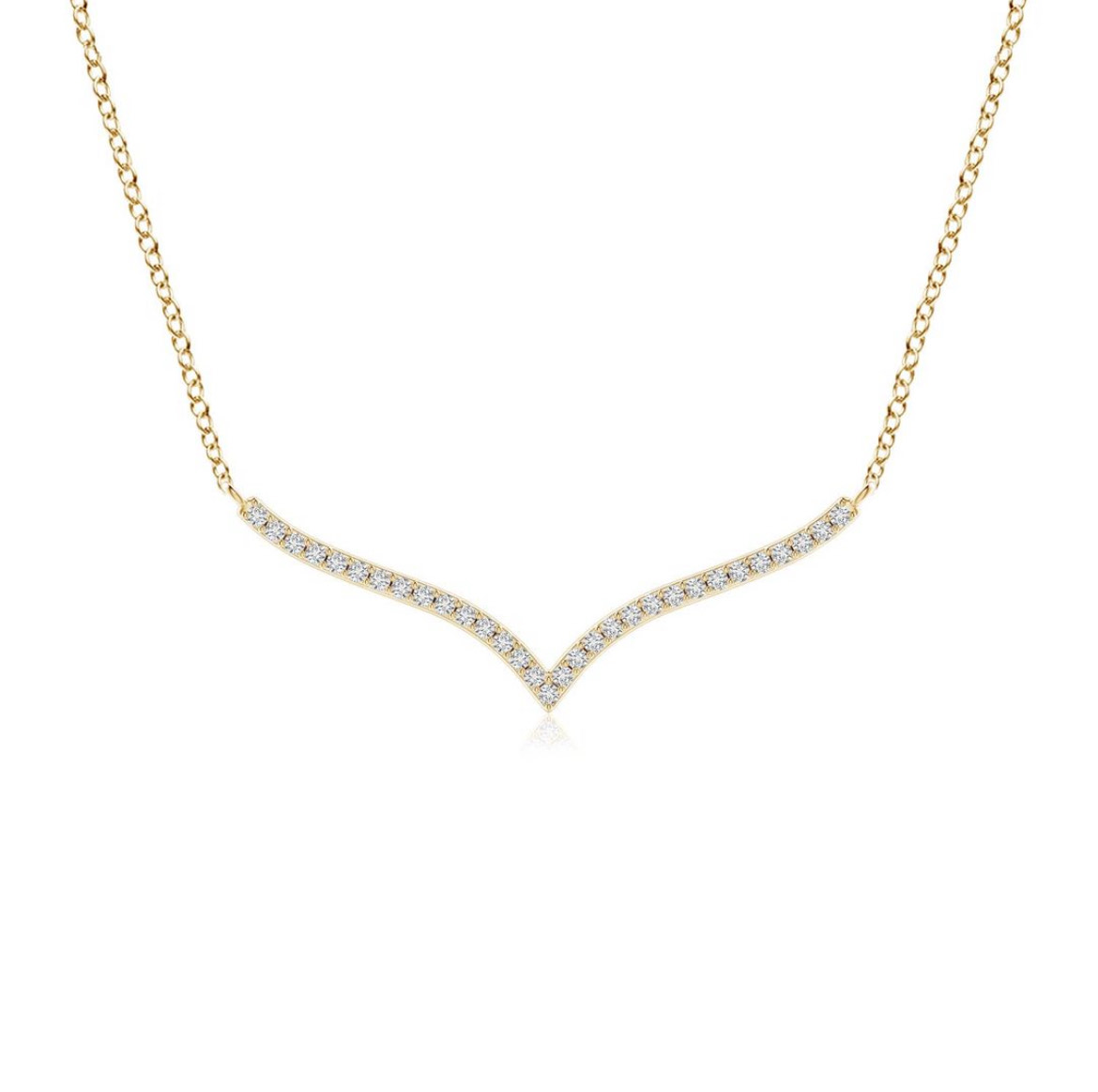 Prong-Set Diamond Curved Necklace