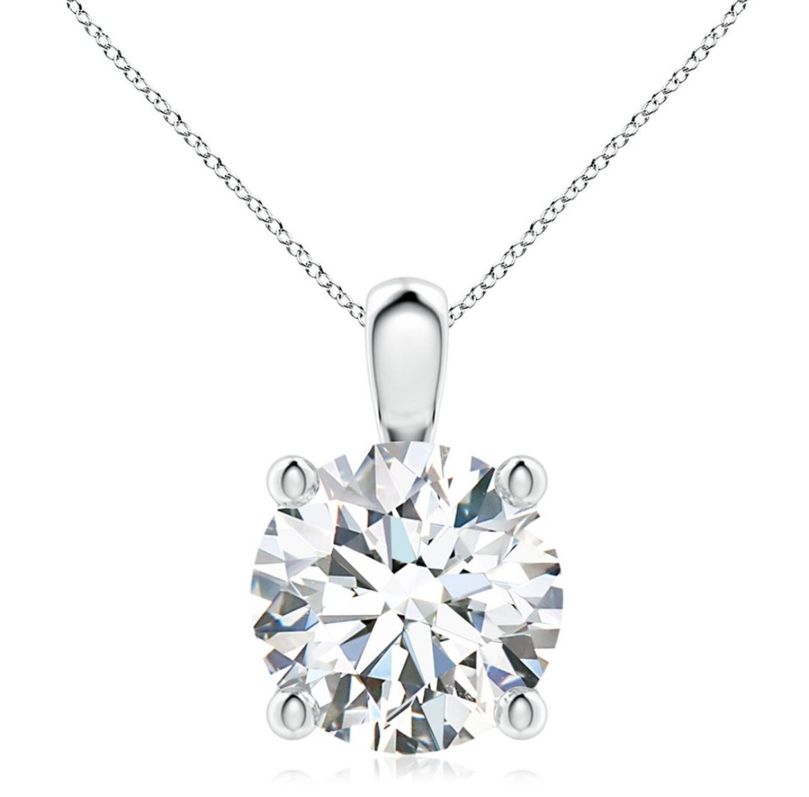 Lab-Grown Classic Round Diamond Solitaire Pendant 