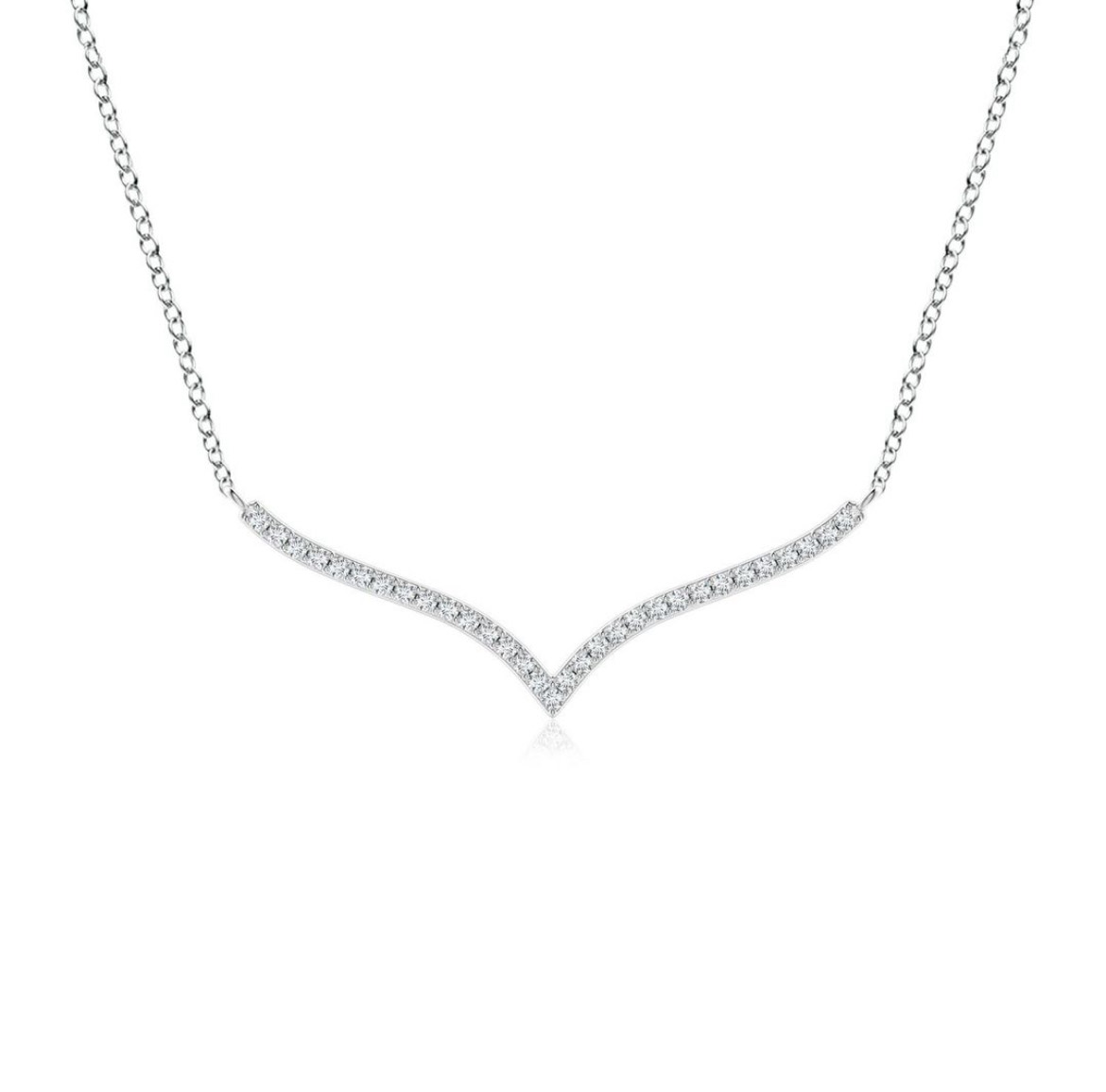 Prong-Set Diamond Curved Neckalce 