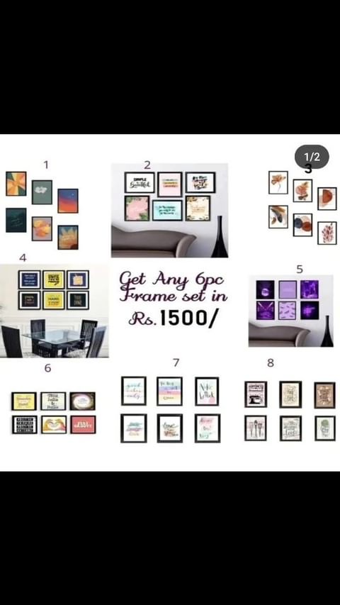 New Deals. 
Glass front Frames.
6 pc set 5x7 inch.
4 pc set 7x7 inch.
& Pictures you can customise a
