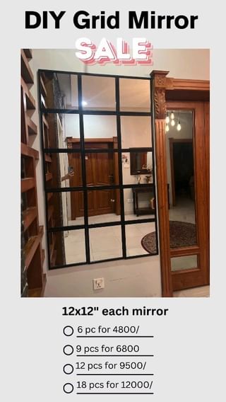 Enhabce the look of your Living  Room.
DIY Grid Mirror in lowest Prices. 
FREE SHIPPING on Website h