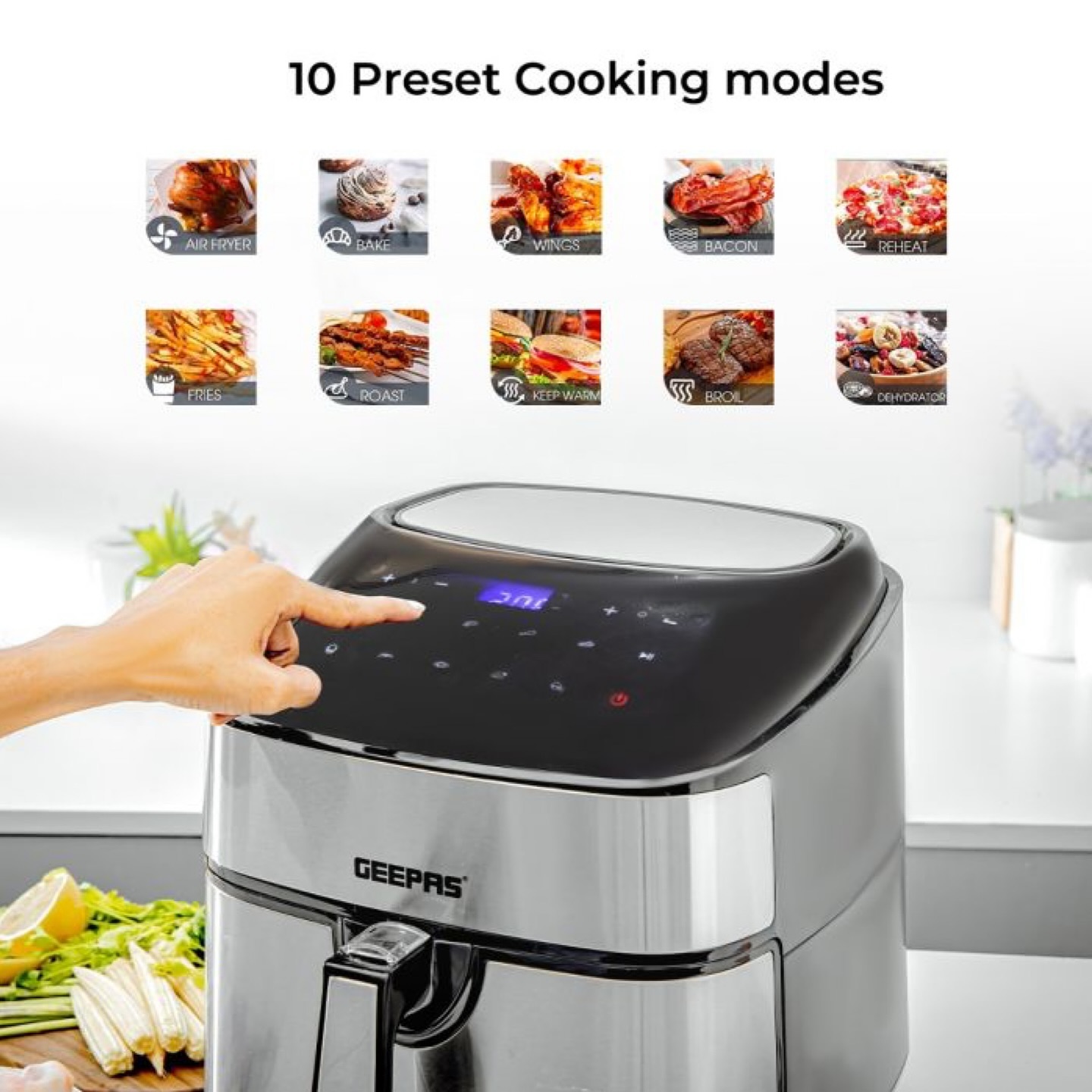 Découvrez la friteuse à air Geepas Vortex sur Nareshop.store, pour des repas croustillants, sains et