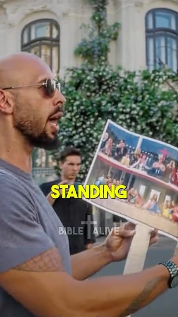 Andrew Tate takes to the streets in Romania to stand up against the Olympic ceremony mocking Christi