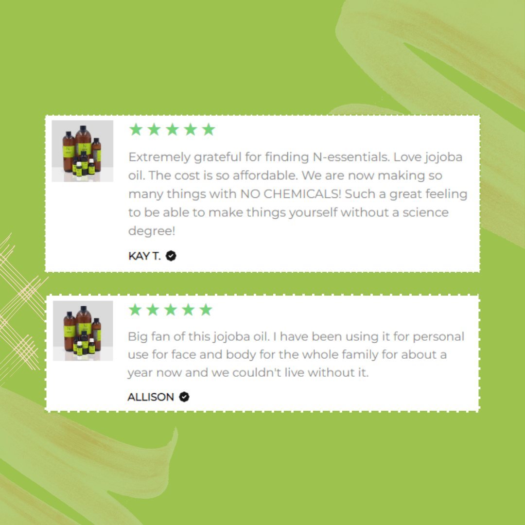 Absolutely loving the reviews from N-essentials' Jojoba Oil - Pure Natural Base Carrier Oil! This oi