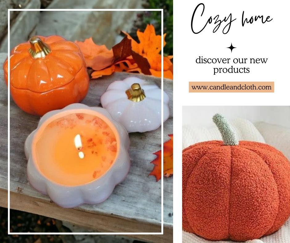 Find your #fallaesthetic with yummy hints of #pumpkin spice 🎃☕️ at candleandcloth.com\n\n#cozyhome 