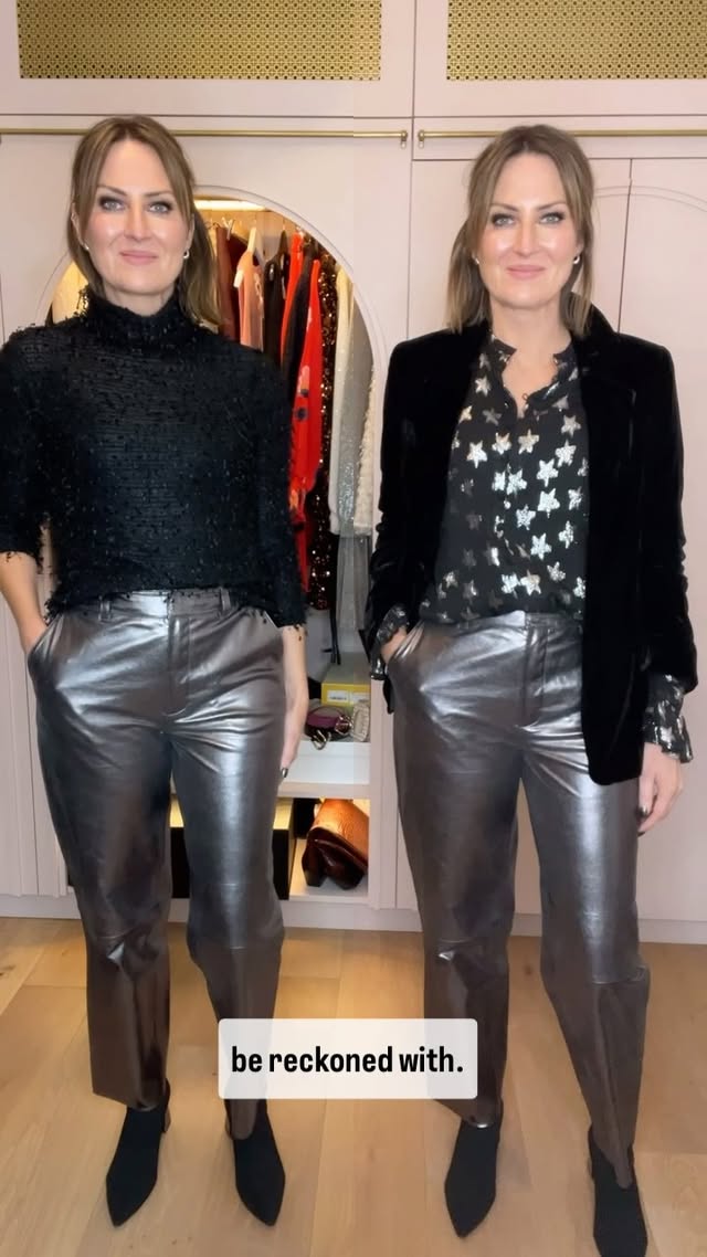 DAY 5 OF #12DAYSOF2WAYS 
Showing two ways to wear the CORA LEATHER TROUSERS ðŸ¥³ the social life of 