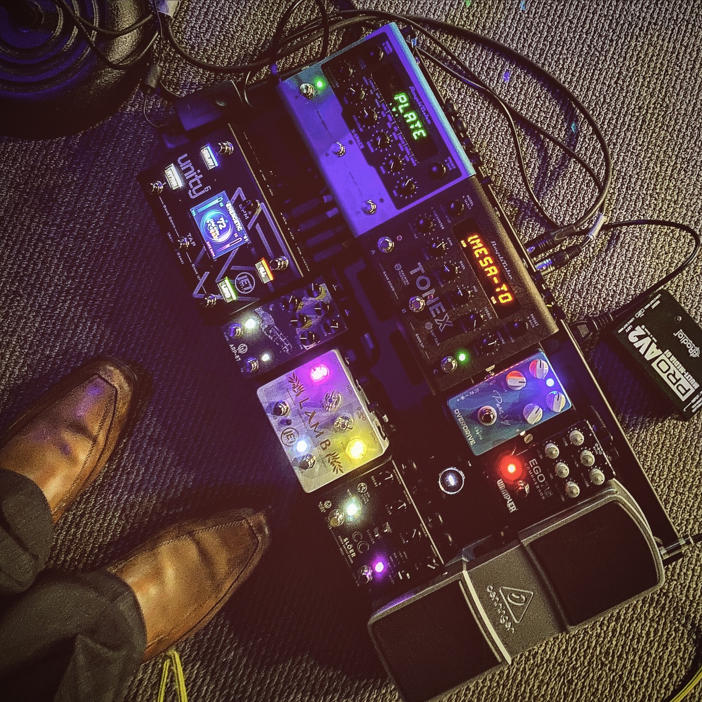 The â€œWarshipâ€ pedalboard in action is amazing! Thanks to all the awesome companies out there tha