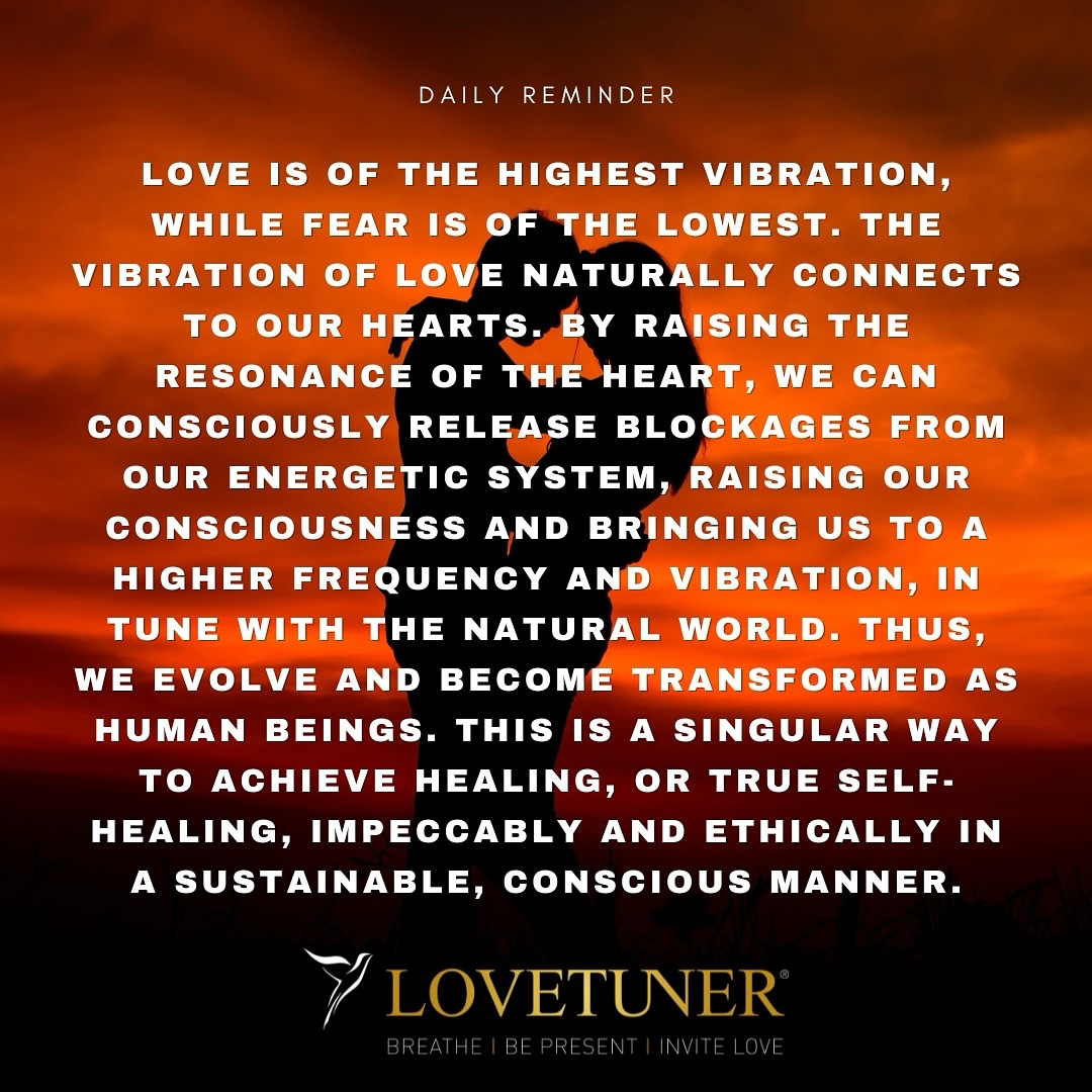 Love is the highest vibration. Fear is the lowest.

When we tune into the frequency of love, we acti