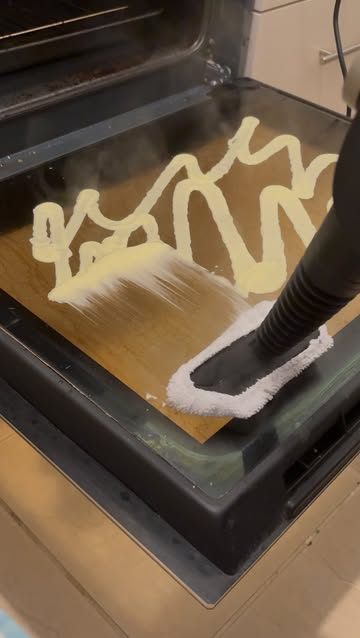 Have you tried this oven glass cleaning hack?\n\nQuick and easy to do, a steam cleaner is the perfec