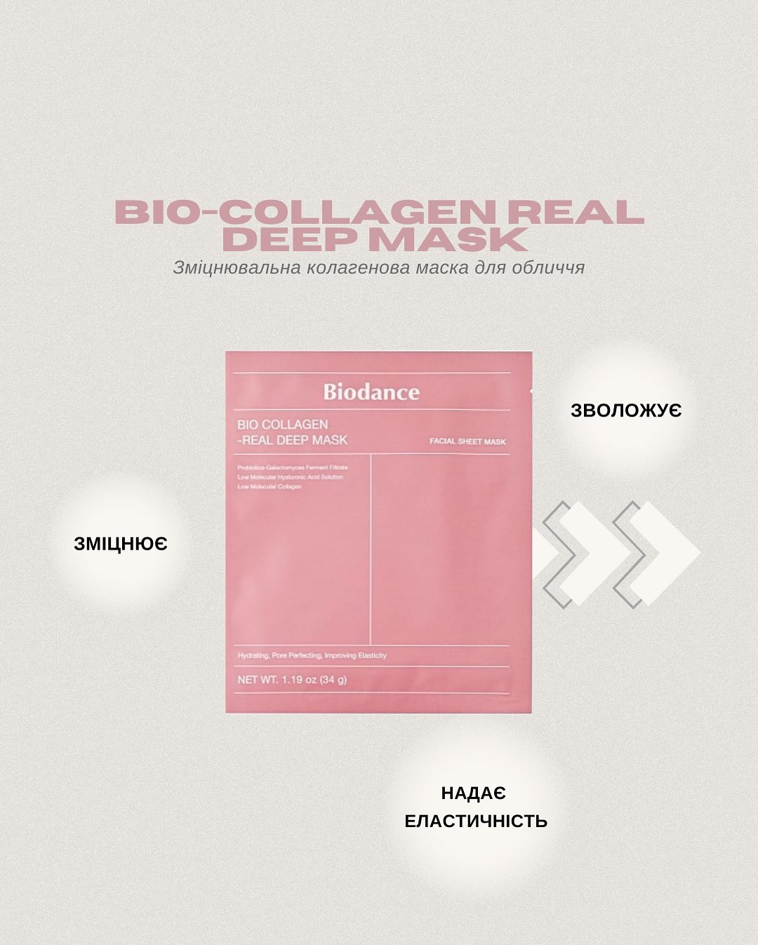 ✨ Маски Biodance — справжній ритуал для шкіри.\n4 варіанти — кожна маска з унікальним ефектом:\n• Bi