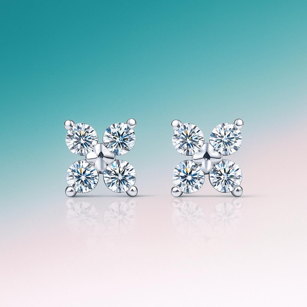 Delicately striking, these earrings combine the lightness of contemporary design with the radiance o