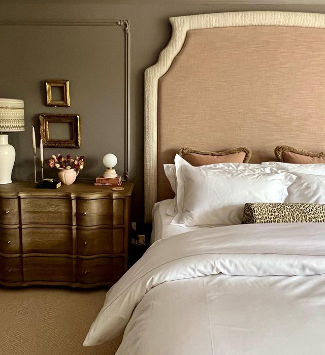 Another shot from our main bedroom. It was a great move to use chests of drawers for bedside tables.