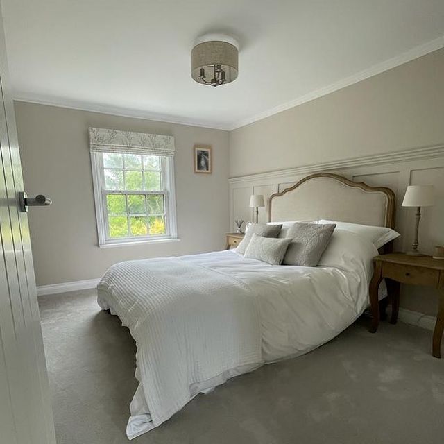 Master bedroom is complete! Who doesnâ€™t love a bit of panelling and Farrow & Ballâ€¦ hands up?! #t
