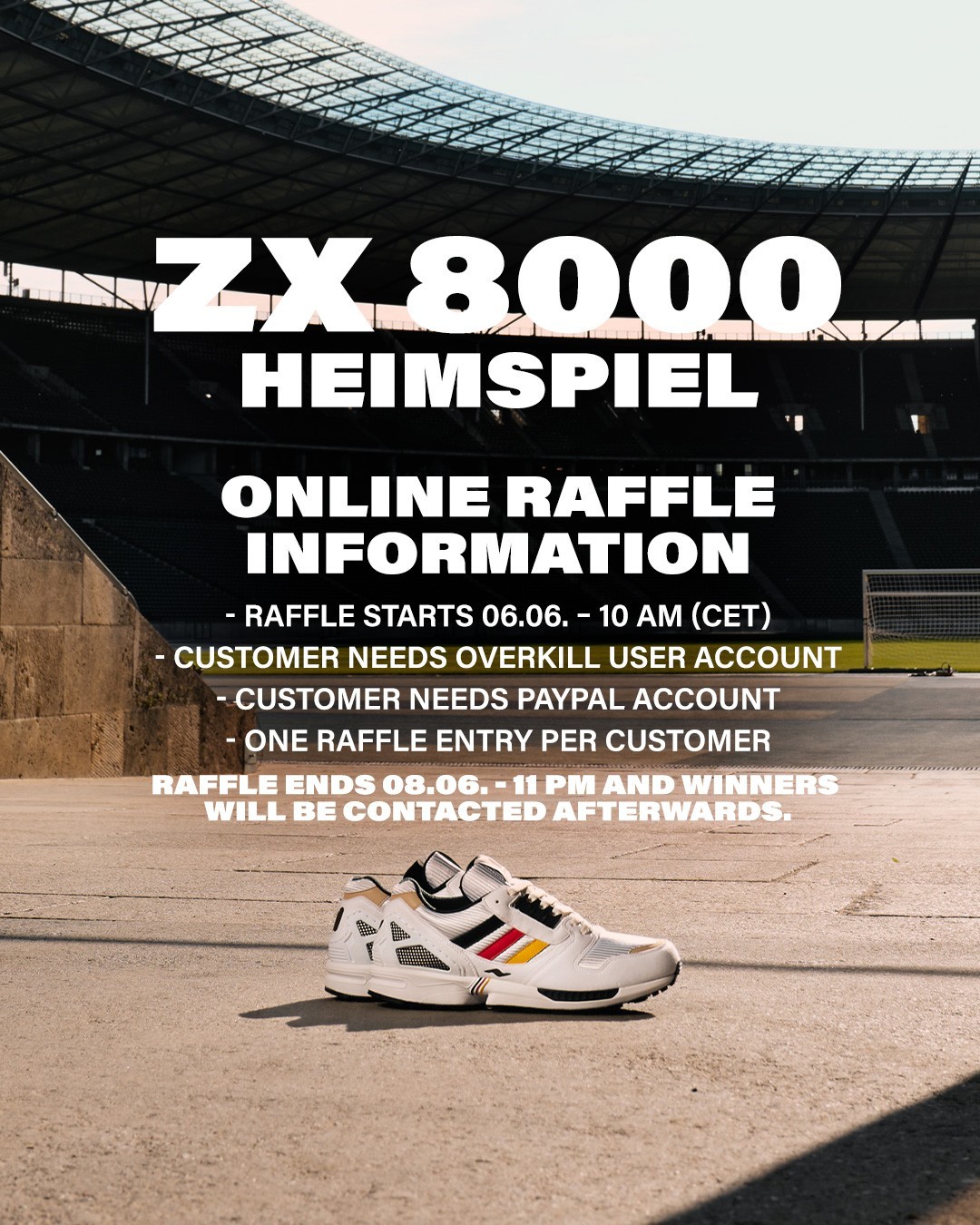 adidas ZX 8000 – An Overkill Heimspiel!⁠
⁠
The online raffle starts on 06.06.2024 at 10am CET and en