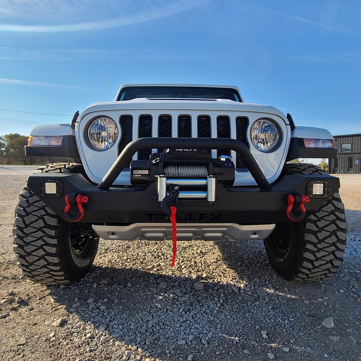 Jeep Gladiator with #TrailFX front bumper, rear bumper, and XV95 winch ðŸ”¥ðŸ”¥ðŸ”¥
ðŸ“·: @bigrigtru