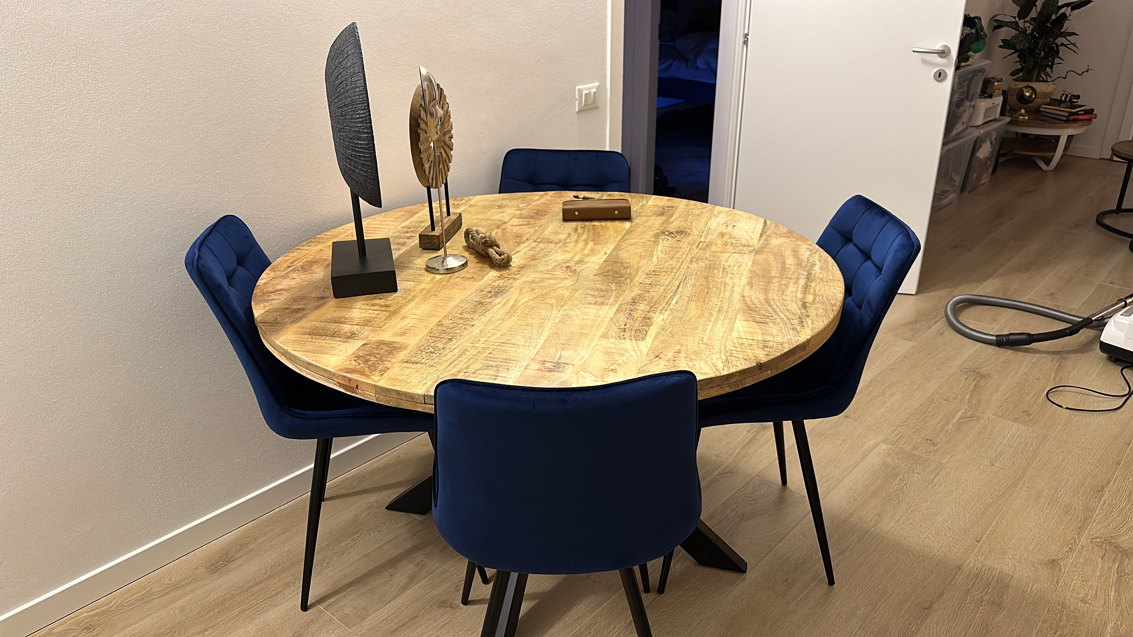 4 stoelen Lisbon velvet blu 
