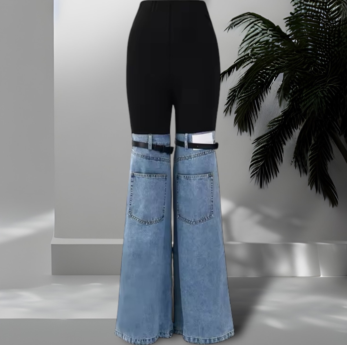 Fashion Denim Patchwork Three Pieces Set. Available in various sizes. 
.
#jeyboutique
#collaboratoon
