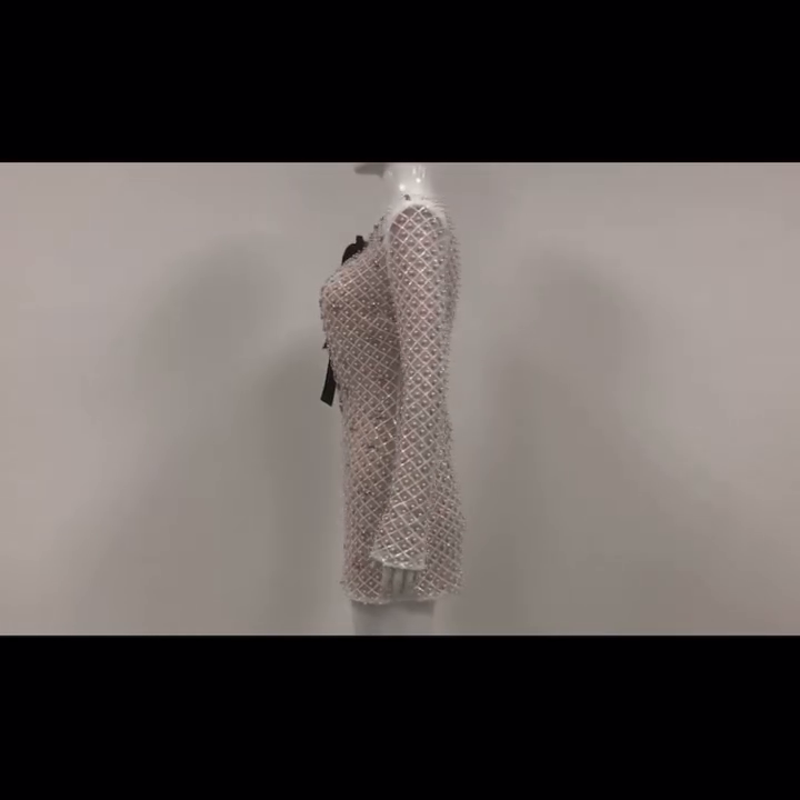 Long Sleeves Bow Tie Pearl Mini Gown Dress. Available in various sizes.
.
.

#jeyboutique
#collabora