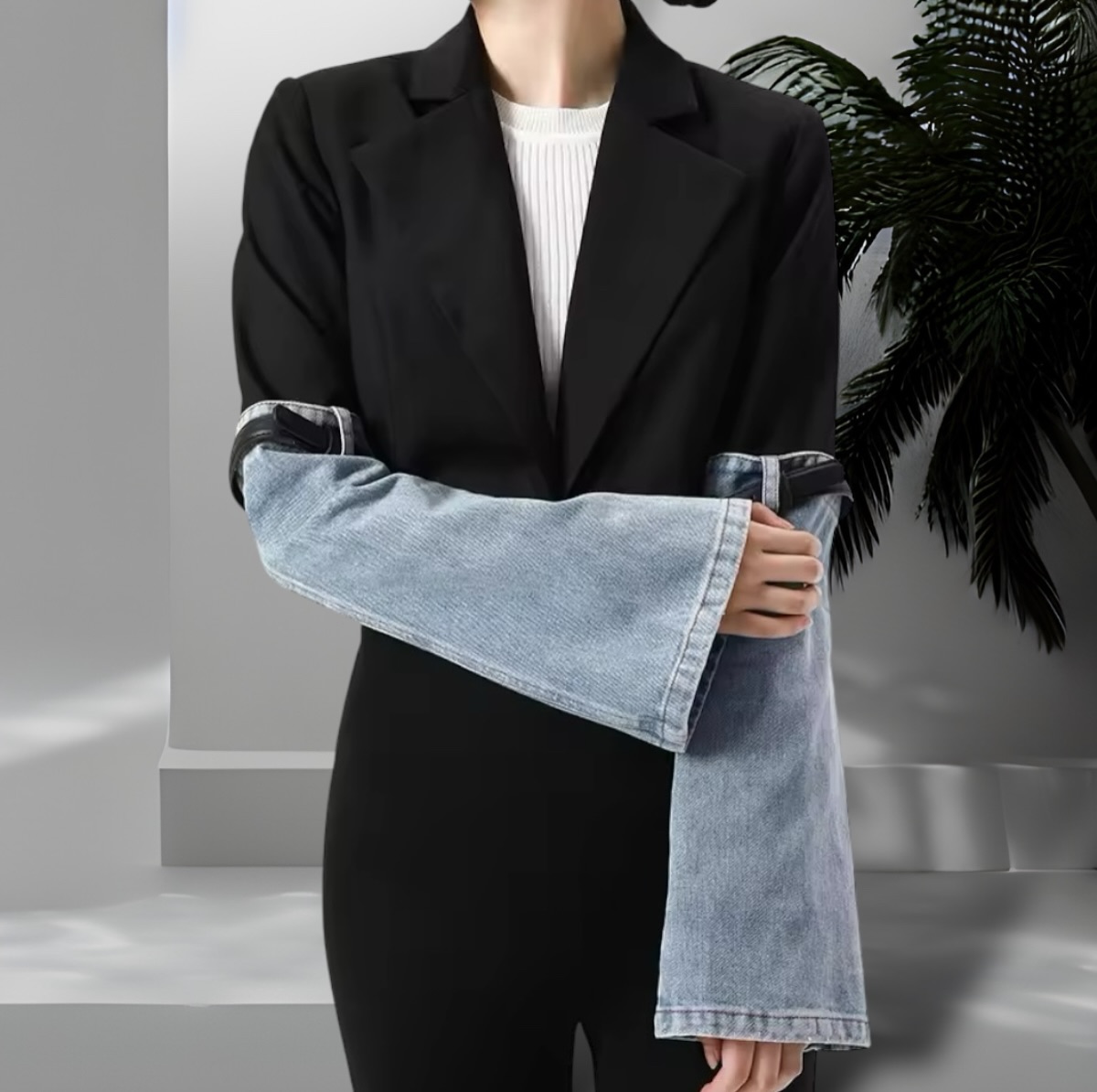 Fashion Denim Patchwork Three Pieces Set. Available in various sizes. 
.
#jeyboutique
#collaboratoon